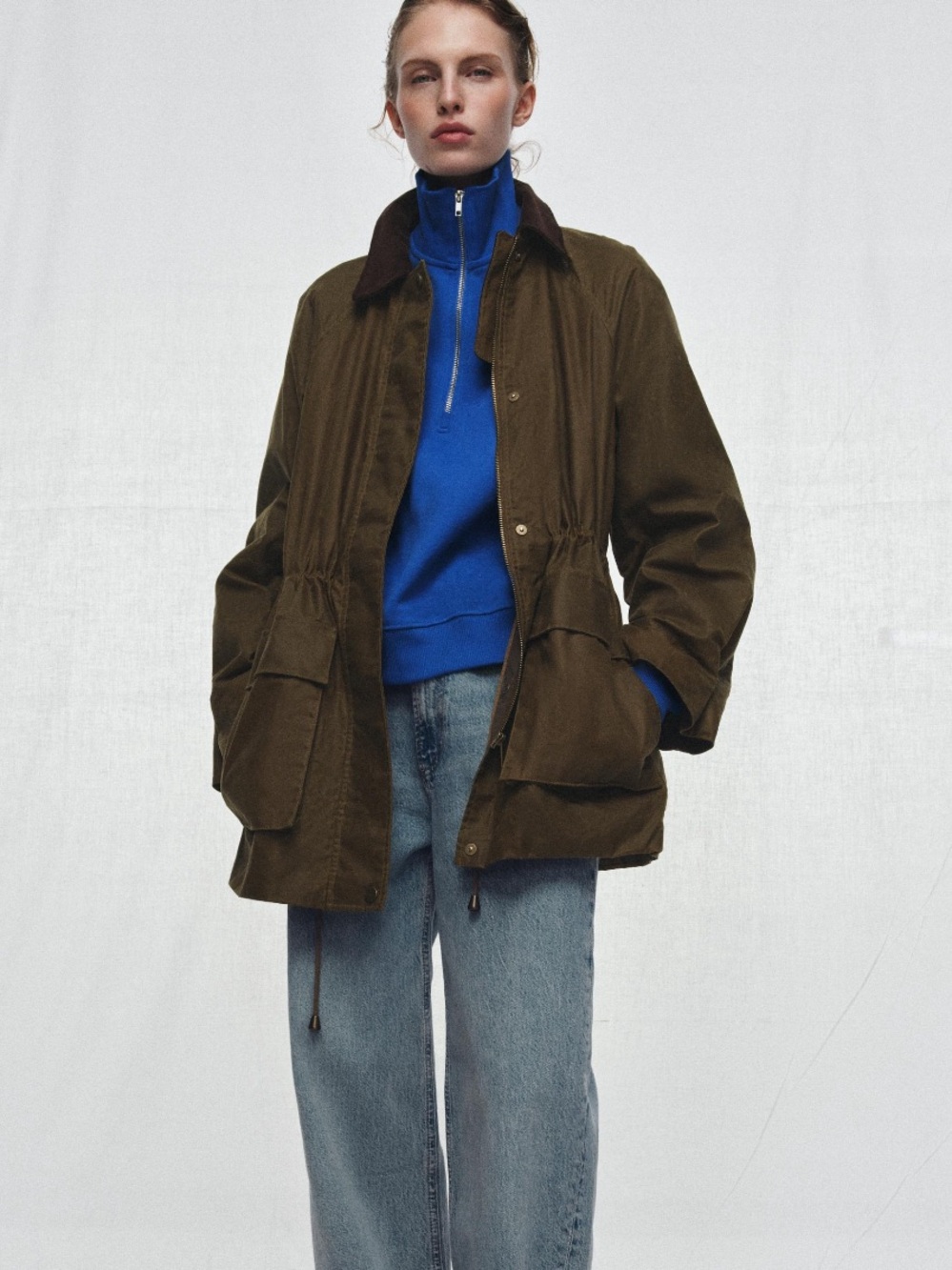 WAXED OVERSIZED UTILITY JACKET